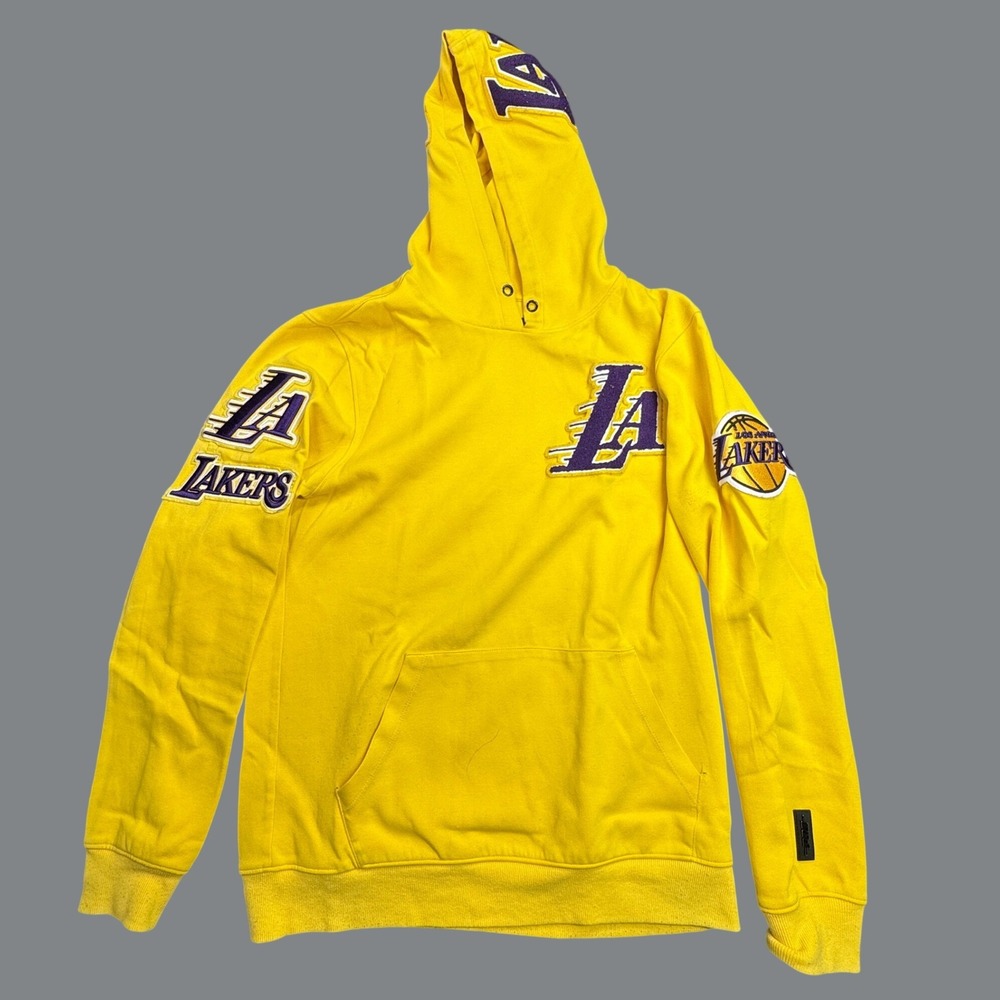 Los Angeles Lakers Pro Standard Hoodie Mens M Yellow Streetwear Retro Pullover